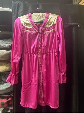 2 Fly Co Pink Button-Front Dress